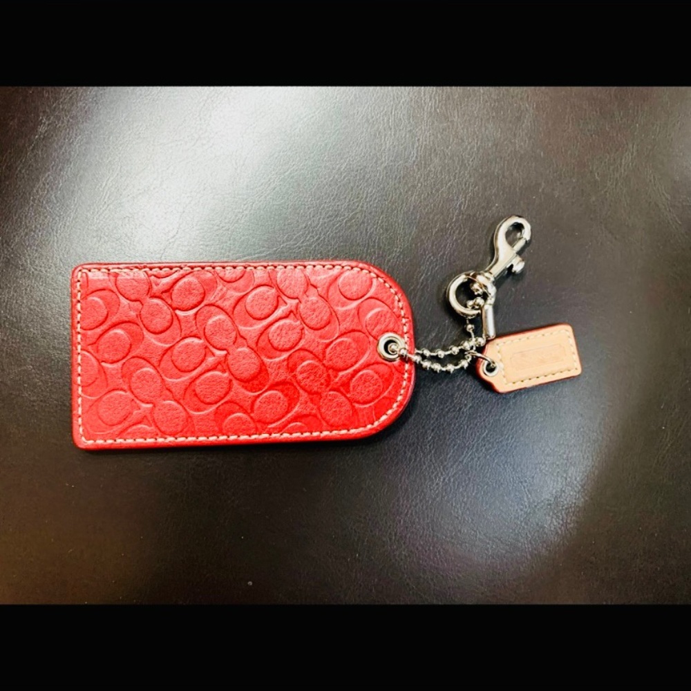 COACH | Luggage / Baggage Tag | Leather | Red